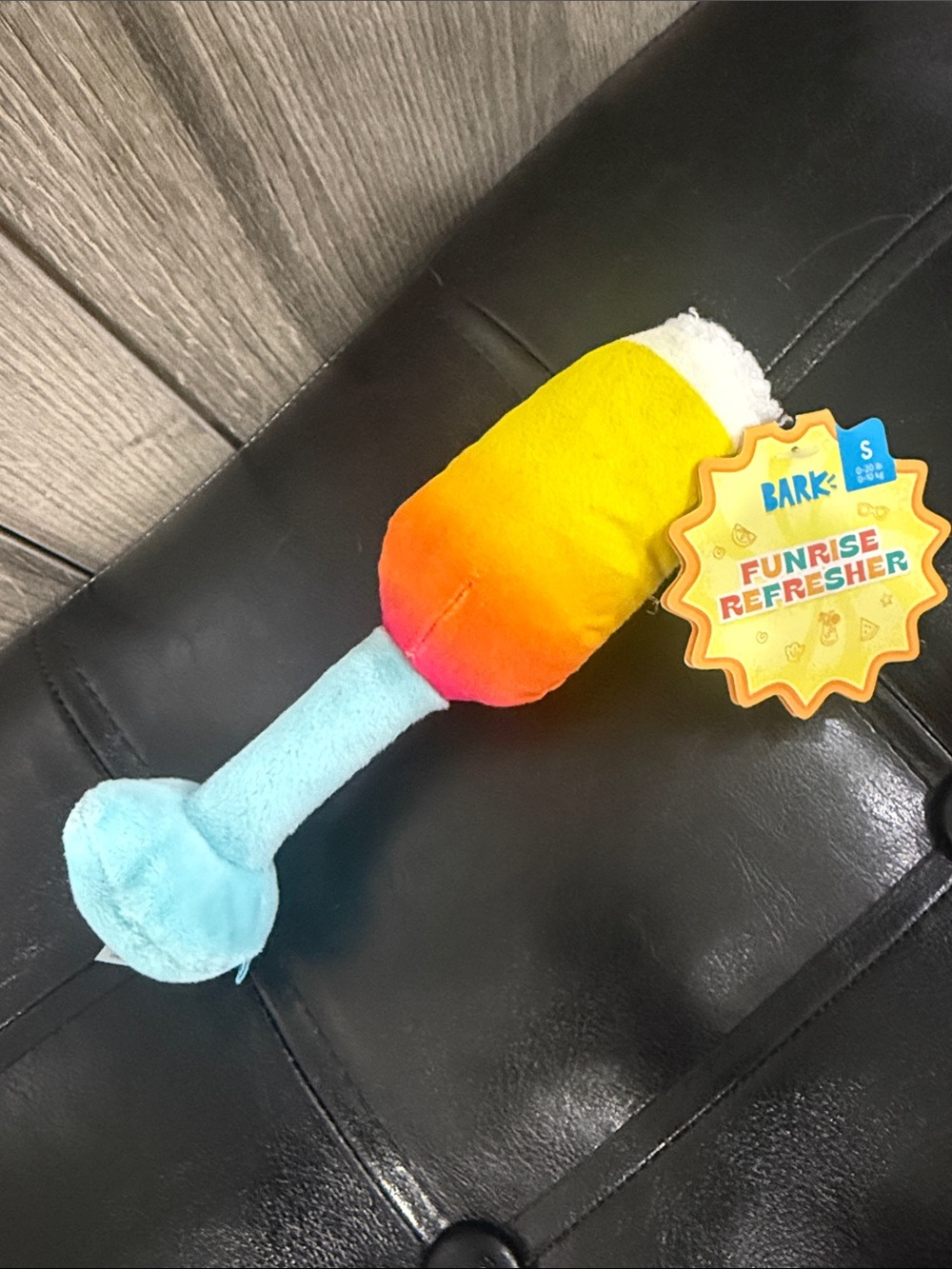 New Barkbox Funrise Refresher Small Bark Dog Plush Stuffed Crinkle Squeaky Toy
